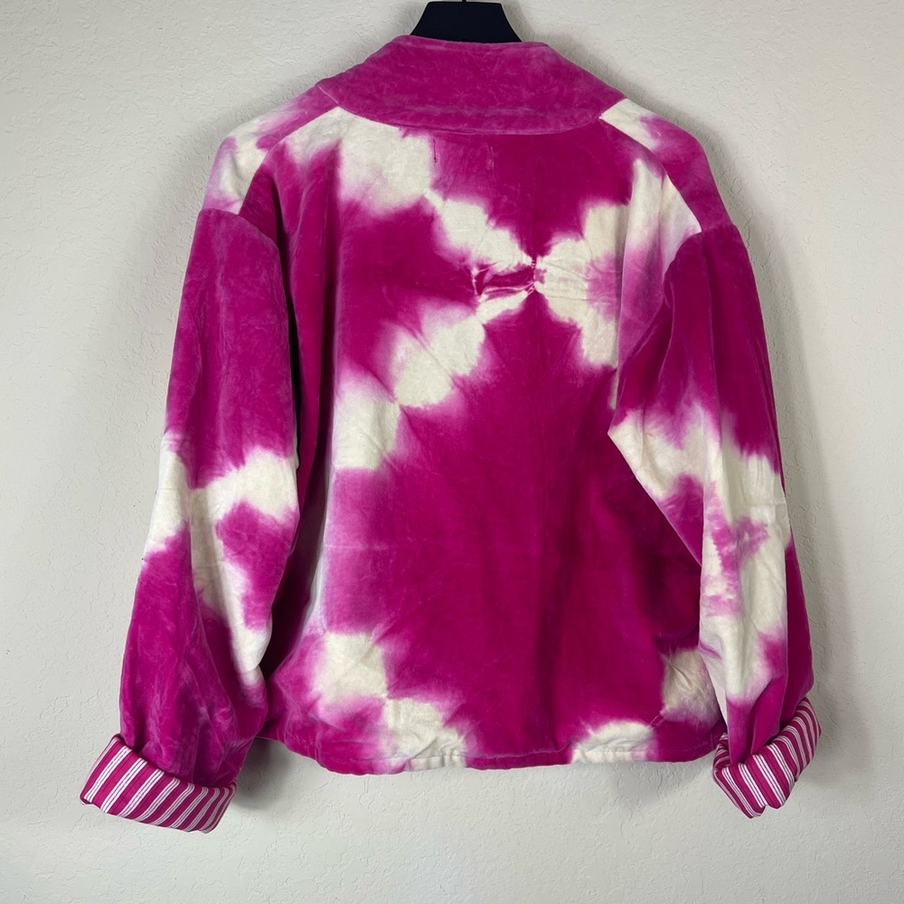 Jayshree Dalal Velvet Tie Dye Stripe Jacket Size L/XL - Picture 4 of 6